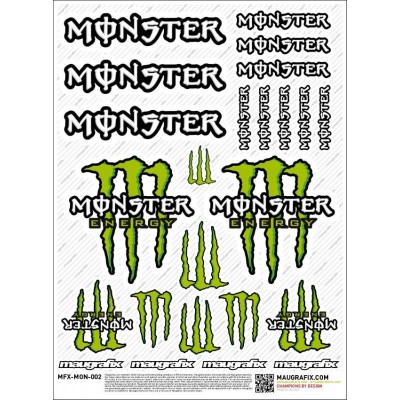 Monster Energy - Sticker/Autocollant Large 20x24cm - MOTOFUN
